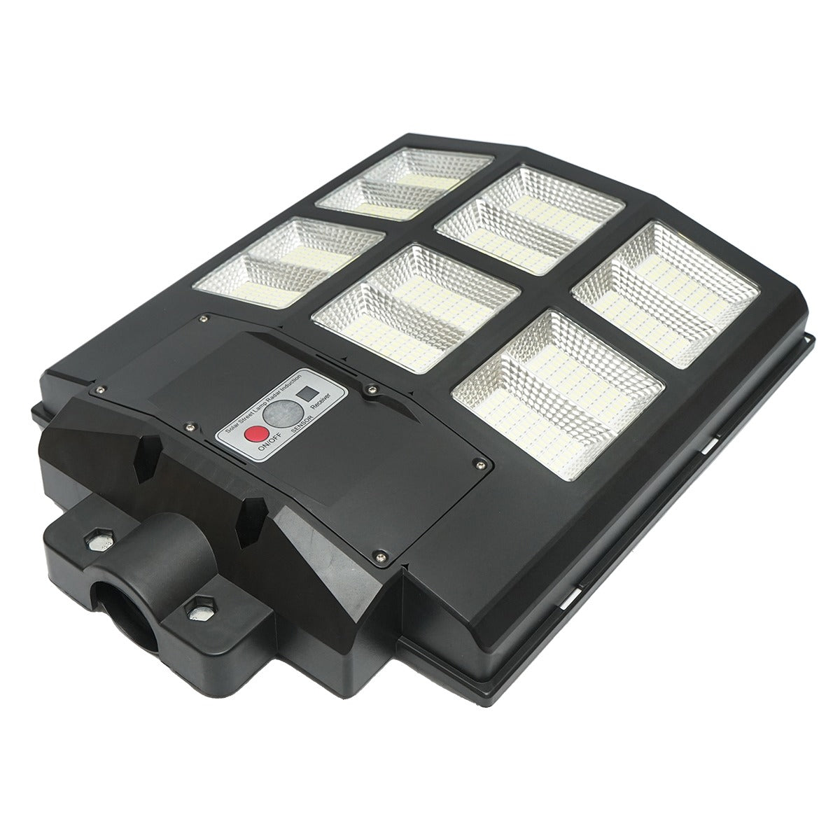 Lampa solara LED 600W cu senzor miscare, panou 18W, stalp inclus, LiFePO4, IP65 - Iluminat