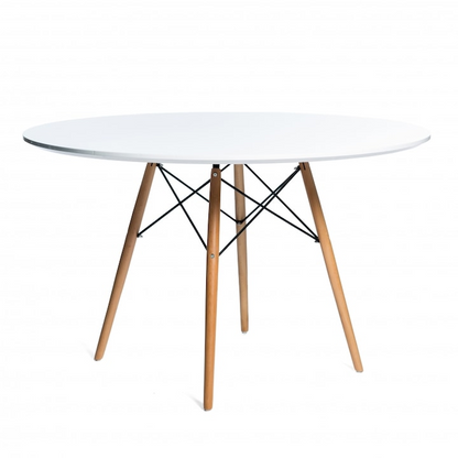 Masa dining rotunda scandinava alba 90x72 cm MDF lemn - Bucatarie si electrocasnice