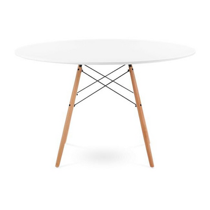 Masa dining rotunda scandinava alba 90x72 cm MDF lemn - Bucatarie si electrocasnice