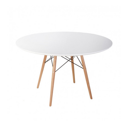 Masa dining rotunda scandinava alba 90x72 cm MDF lemn - Bucatarie si electrocasnice
