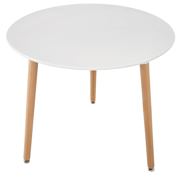 Masa rotunda Salzburg MDF picioare lemn 60x74 cm alba - Bucatarie si electrocasnice
