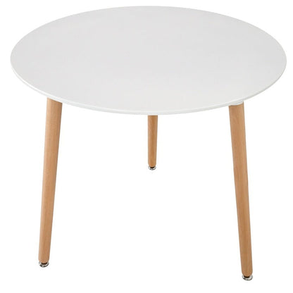 Masa rotunda Salzburg MDF picioare lemn 60x74 cm alba - Bucatarie si electrocasnice