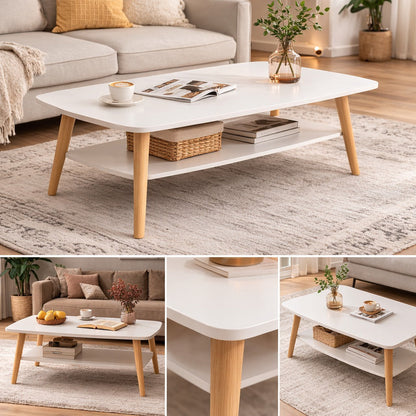 Masuta cafea dreptunghiulara 2 niveluri 100x48x42 cm colturi rotunjite - Bucatarie si electrocasnice
