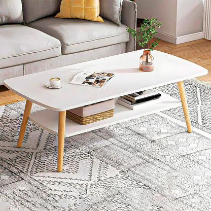 Masuta cafea dreptunghiulara 2 niveluri 100x48x42 cm colturi rotunjite - Bucatarie si electrocasnice