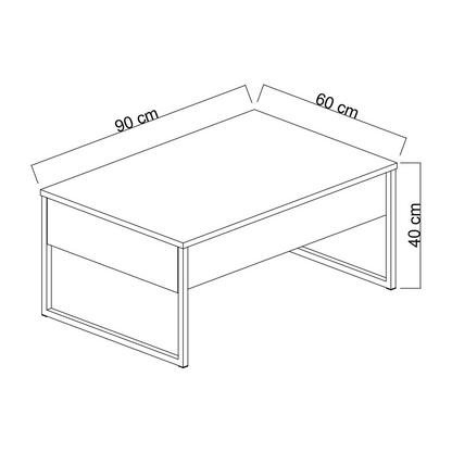 Masuta living cafea moderna alba aurie 90x60x40 cm MDF metal - Bucatarie si electrocasnice