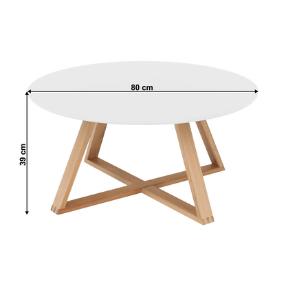 Masuta cafea moderna alba lemn natural 80x39 cm MDF - Bucatarie si electrocasnice