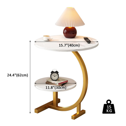 Masuta cafea nordica rotunda 62x40 cm MDF metal eleganta - Bucatarie si electrocasnice