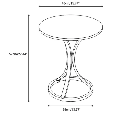 Masuta cafea rotunda alba cadru auriu metal modern compact - Bucatarie si electrocasnice