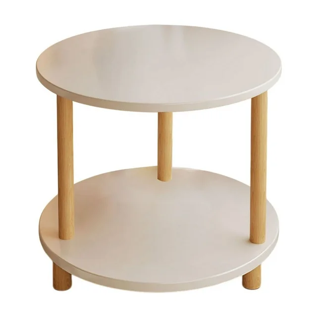 Masuta laterala alba 2 niveluri lemn 53x40x40 cm - Bucatarie si electrocasnice
