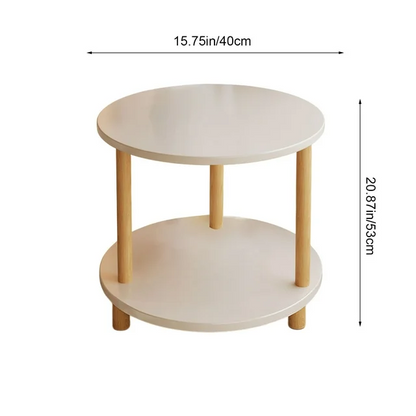 Masuta laterala alba 2 niveluri lemn 53x40x40 cm - Bucatarie si electrocasnice