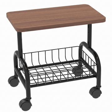 Masuta moderna cu spatiu de depozitare, 2 niveluri, 43x30x54 cm, maro/negru - Mobilier si organizare