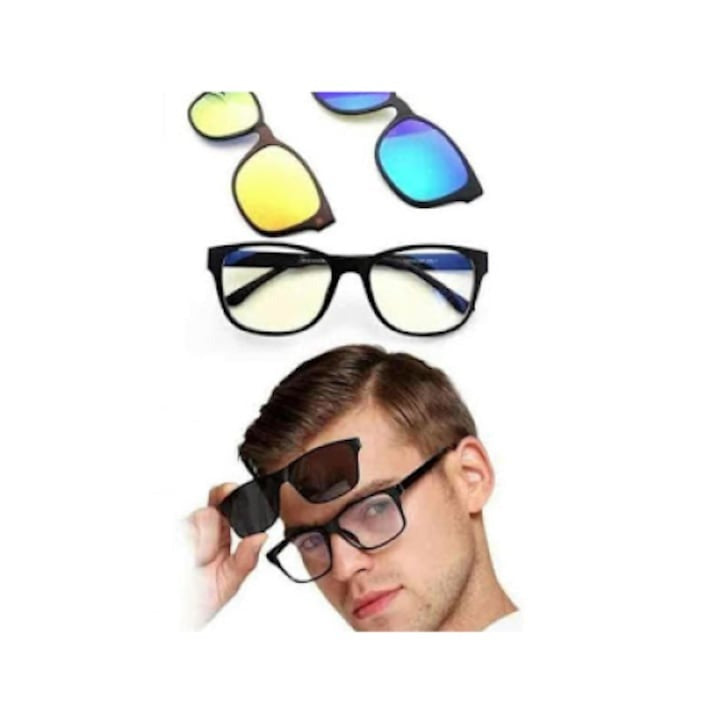 Ochelari de Soare Magnetici Magic Vision 3 in 1 cu Lentile Interschimbabile - Auto si moto
