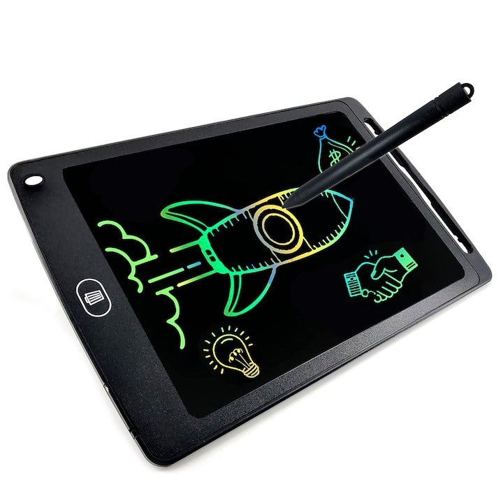 Oferta 1+1 Gratis! Tableta grafica pentru copii cu display LCD si stylus, rescriptibila, buton de stergere, dimensiune 10 inch