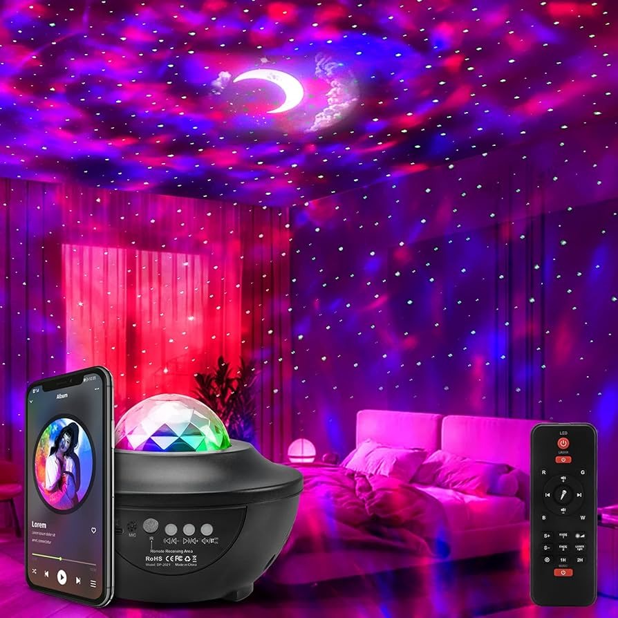 Proiector Star Galaxy LED si difuzor Bluetooth