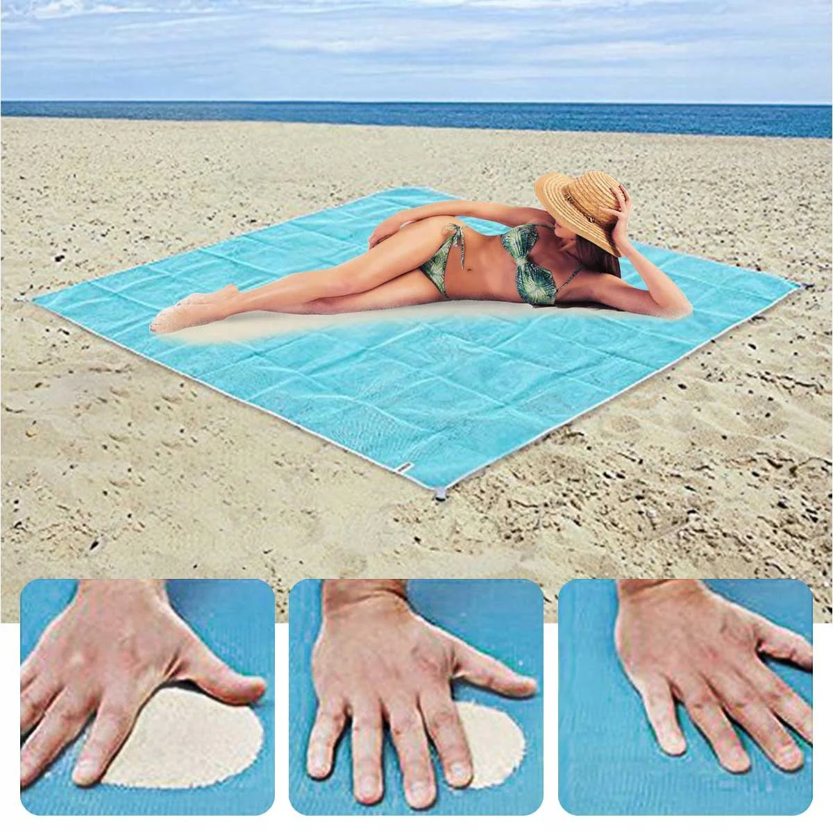 Prosop plaja 150x200 cm anti nisip PVC impermeabil mare usor de curatat - Sport si timp liber