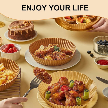 Set 100 Bucăți Hârtie de Copt Air Fryer 16x16x4.5 cm