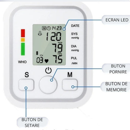 Set Tensiometru Electronic + Termometru Infraroșu Non-Contact – Monitorizare completă acasă