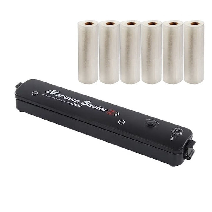 Aparat vidat și sigilat alimente – cu 10 pungi, carne/legume/fructe