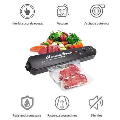 Aparat vidat si sigilat alimente - cu 10 pungi, carne/legume/fructe - Bucatarie si electrocasnice