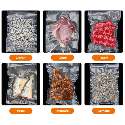 Aparat vidat și sigilat alimente – cu 10 pungi, carne/legume/fructe