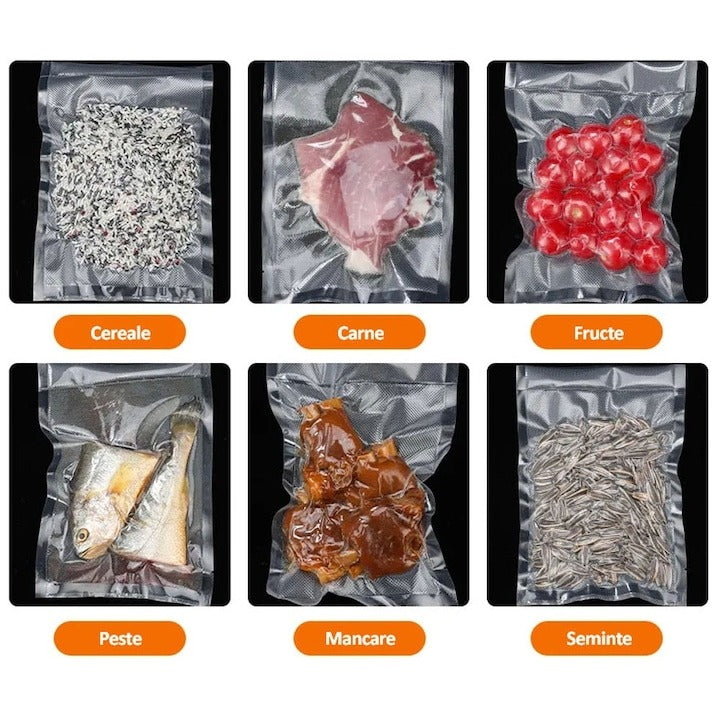Aparat vidat si sigilat alimente - cu 10 pungi, carne/legume/fructe - Bucatarie si electrocasnice