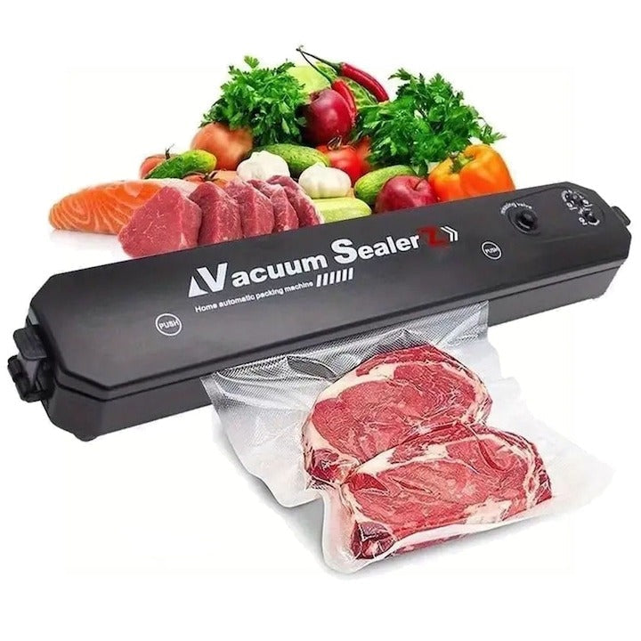 Aparat vidat si sigilat alimente - cu 10 pungi, carne/legume/fructe - Bucatarie si electrocasnice