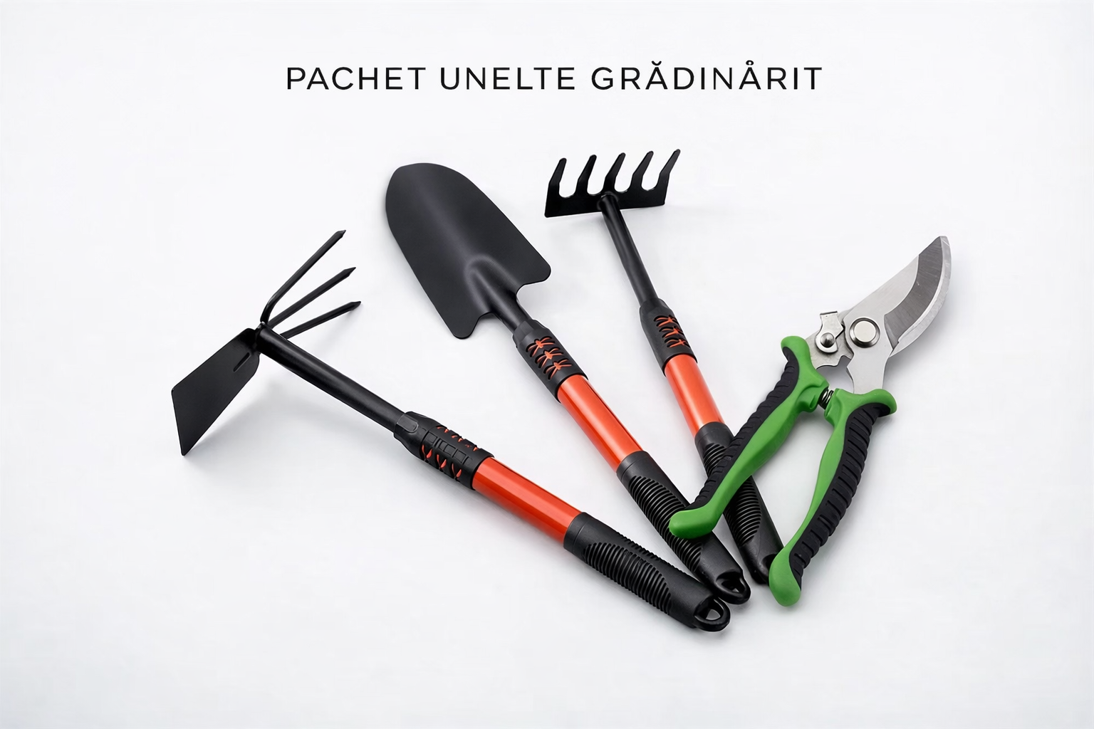 Set unelte gradinarit sapa lopata grebla foarfeca 4 piese - Sport si timp liber
