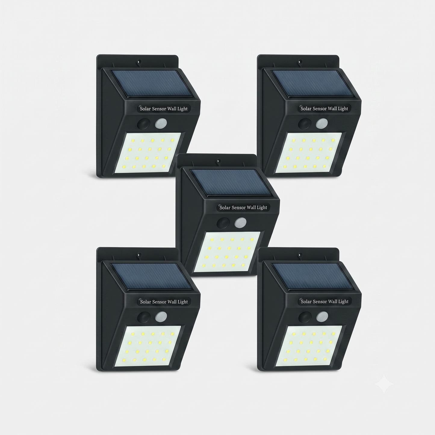 Set 5 proiectoare solare 30 LED cu senzor miscare IP65 - Iluminat