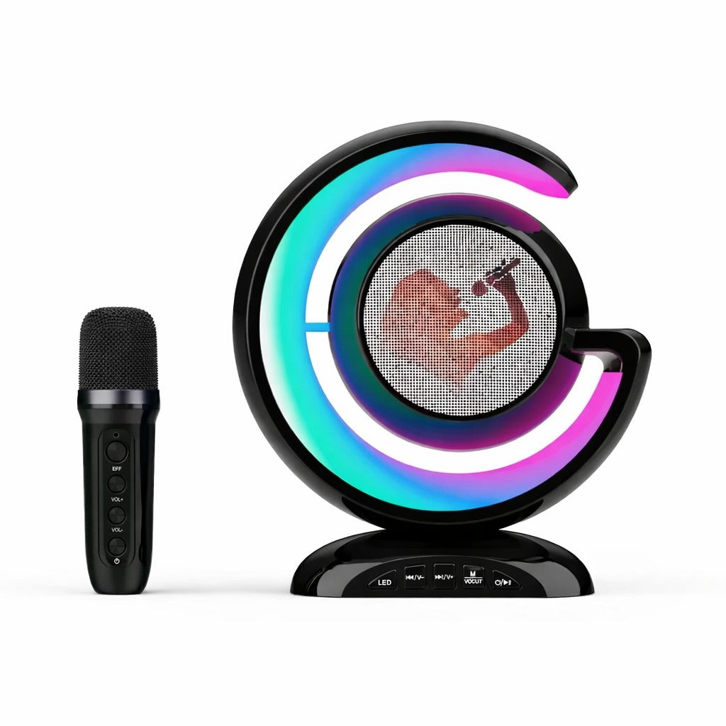 Statie karaoke wireless Smart - cu microfon, boxa portabila si lumini LED RGB - Copii si bebelusi