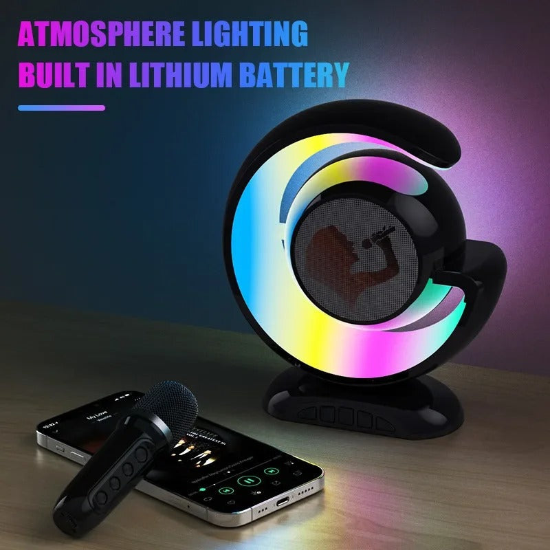 Statie karaoke wireless Smart - cu microfon, boxa portabila si lumini LED RGB - Copii si bebelusi