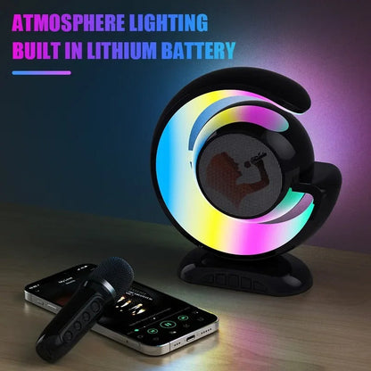 Statie karaoke wireless Smart - cu microfon, boxa portabila si lumini LED RGB - Copii si bebelusi