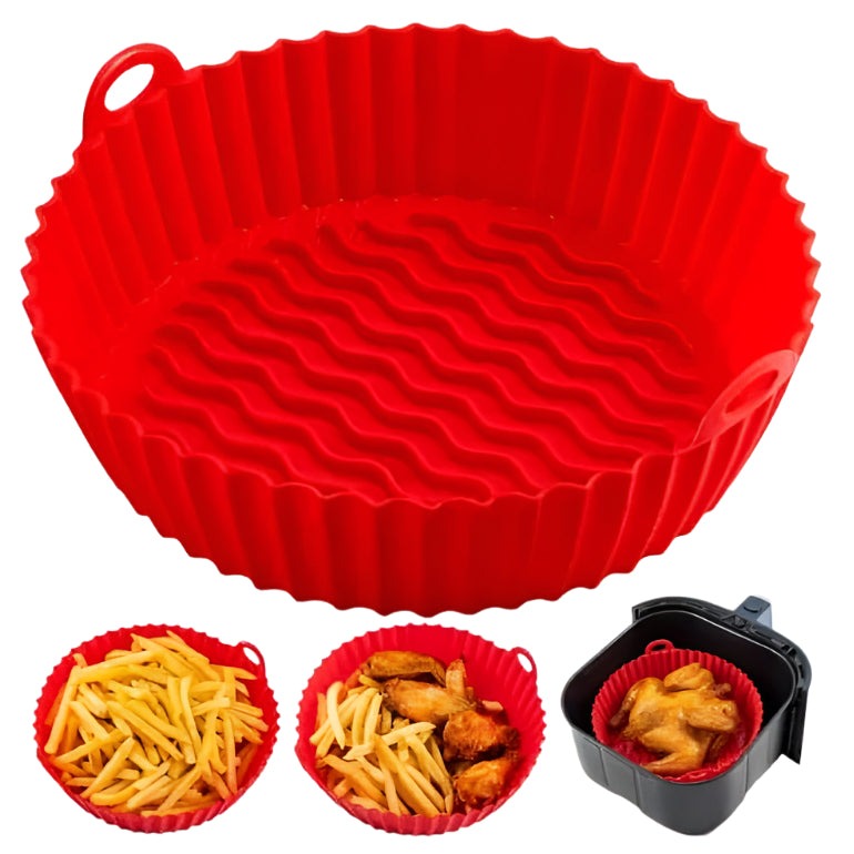 Oferta 1+1 Tavite Silicon AirFryer - Gatire Fara Lipire, Reutilizabile si Usor De Curatat - Bucatarie si electrocasnice