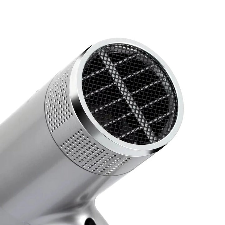 Uscator de par cu ioni negativi, RAF R474, 1600W, 2 viteze, buton de aer rece, 1 cap magnetic inclus, argintiu