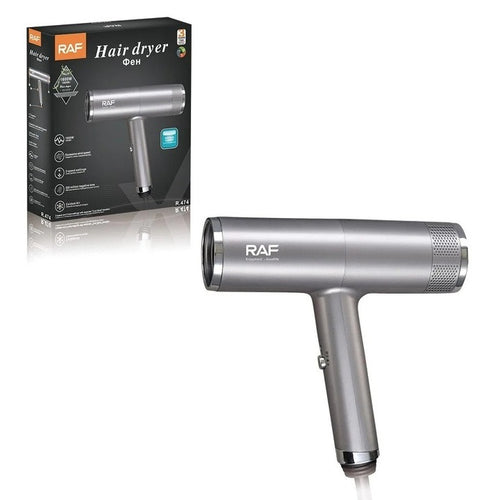 Uscator de par cu ioni negativi, RAF R474, 1600W, 2 viteze, buton de aer rece, 1 cap magnetic inclus, argintiu - Produse Auto, Casă & Grădină - OkDeals.ro