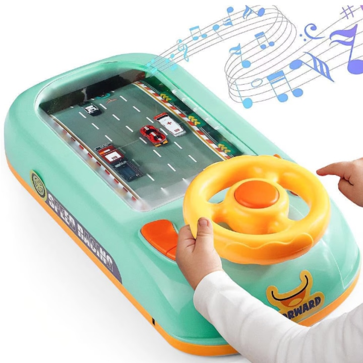 Volan interactiv copii cu sunete si joc de curse 43x22x13 cm - Copii si bebelusi