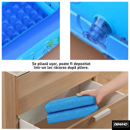Piscina Gonflabila Familiala DEMAHO cu 3 Inele PVC Rezistent, Diverse Dimensiuni - Copii si bebelusi