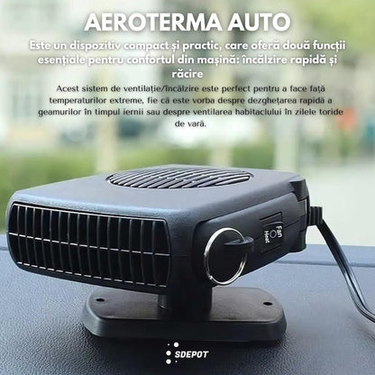 Aeroterma Auto 12V Cald/Rece - Incalzitor Portabil 2 in 1 pentru Masina - Auto si moto