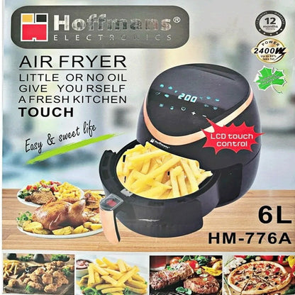 Friteuza cu Aer Cald Airfryer Hoffmans 776A, 6L, 2400W, Control Mecanic, Antiaderent - 50 hartii cadou - Bucatarie si