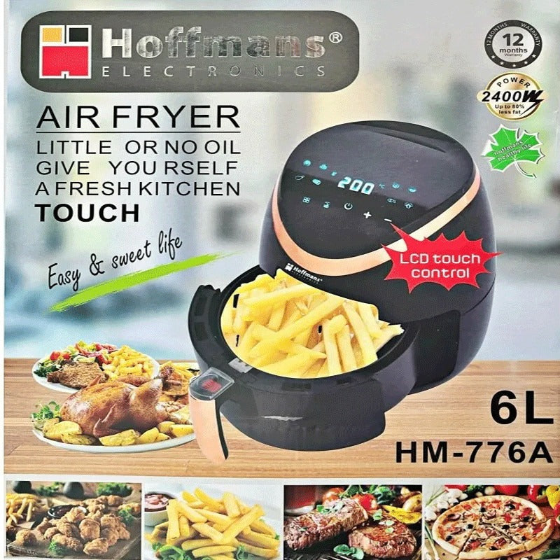 Friteuza airfryer Hoffmans 6L 2400W antiaderenta cu 50 hartii cadou - Bucatarie si electrocasnice
