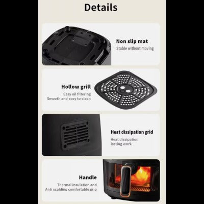 Friteuza cu aer cald Airfryer Leihmann - 2400W, 8L si afisaj digital, LCD Touch - 50 hartii cadou