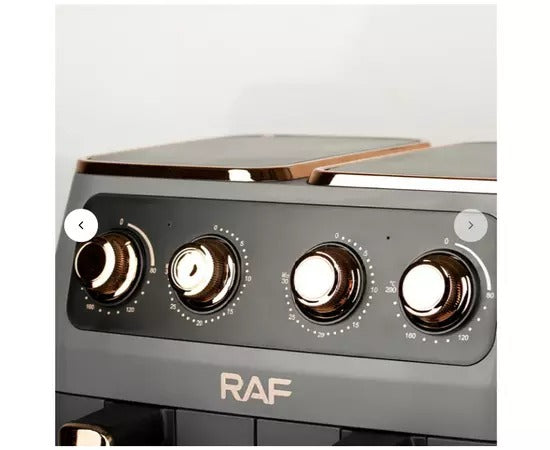 Air Fryer RAF 5236 12L XL cu 2 Coșuri Independente, Touch Screen, Ușă Dublă, 2800W - 50 hartii incluse