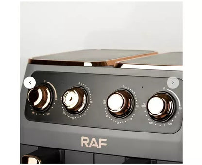 Air Fryer RAF 5236 12L XL cu 2 Coșuri Independente, Touch Screen, Ușă Dublă, 2800W - 50 hartii incluse