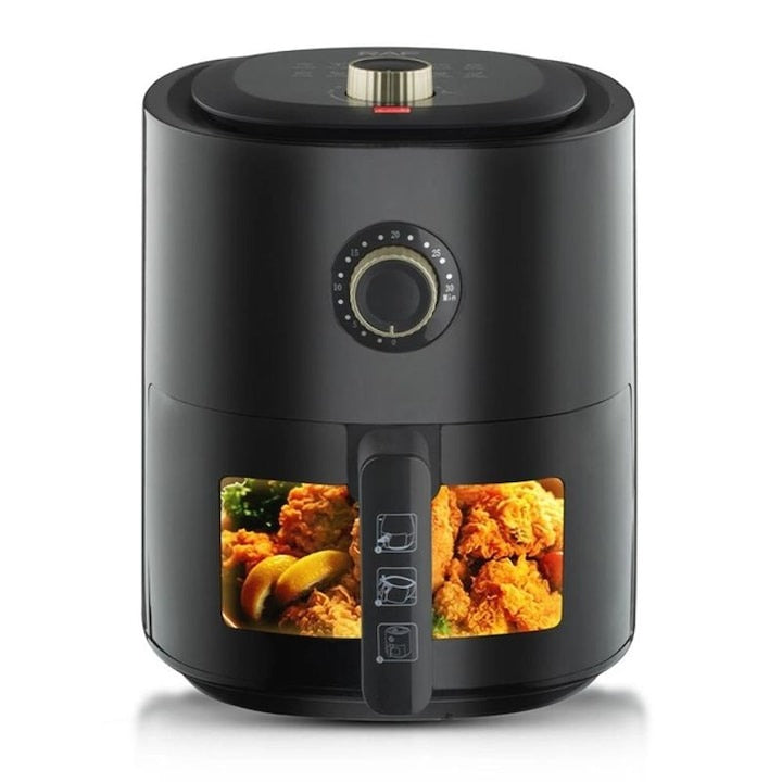 Friteuza cu Aer Cald RAF 5332B 6L, 2400W - Airfryer fara ulei, 8 programe - 50 hartii incluse - Bucatarie si electrocasnice