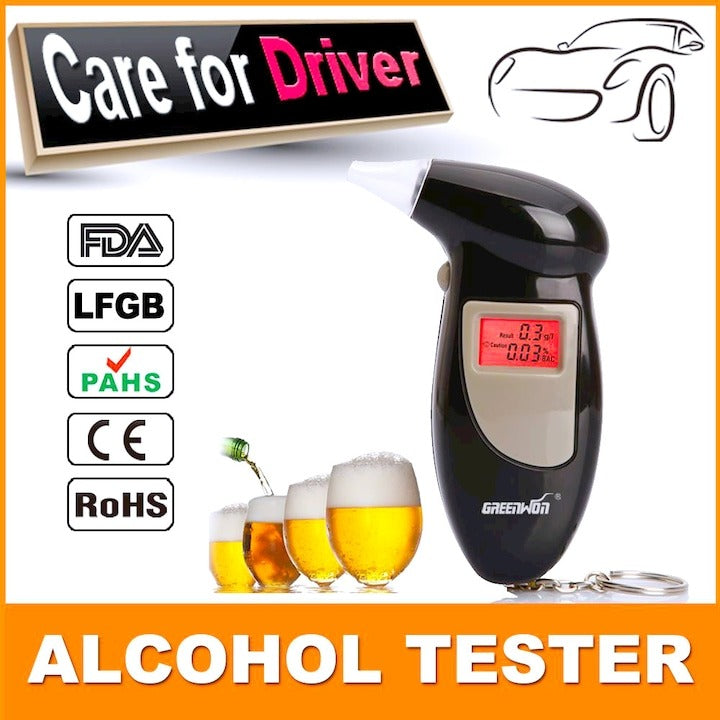 Alcool tester digital cu display LCD, etilotest digital, 4 mustiucuri incluse - Auto si moto