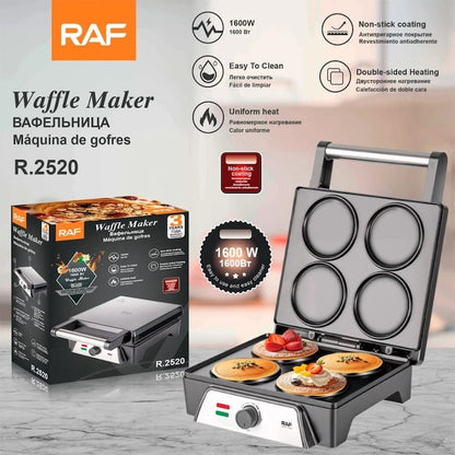 Aparat Clatite/Vafe RAF R.2520 Inox 1600W, Control Temperatura, 320x300x180mm - Bucatarie si electrocasnice