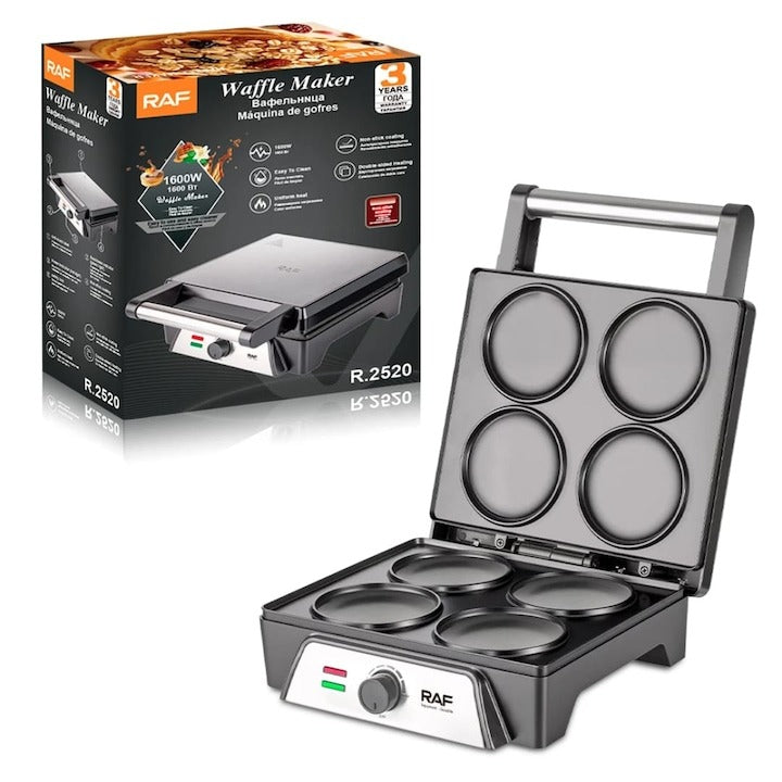 Aparat Clatite/Vafe RAF R.2520 Inox 1600W, Control Temperatura, 320x300x180mm - Bucatarie si electrocasnice