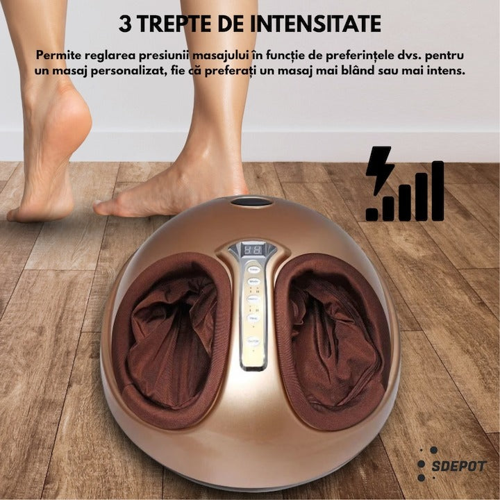 Aparat Masaj Shiatsu pentru Picioare cu Incalzire Infrarosu, 3 Intensitati, Presopunctura & Vibratii, 40W - Sanatate si