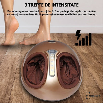 Aparat Masaj Shiatsu pentru Picioare cu Incalzire Infrarosu, 3 Intensitati, Presopunctura & Vibratii, 40W - Sanatate si