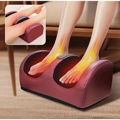 Masator Electric pentru Picioare & Gambe cu Încălzire Termală, Telecomandă, 20 Bile Shiatsu, 3 Intensități – Roșu