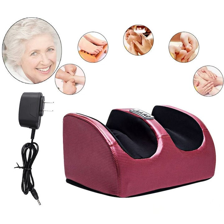 Masator Electric pentru Picioare & Gambe cu Incalzire Termala, 20 Bile Shiatsu, 3 Intensitati - Rosu - Bucatarie si